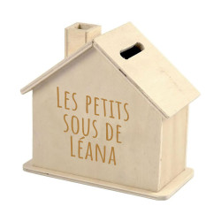 Tirelire petite maison en bois