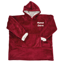 Plaid sweat à capuche - Rouge