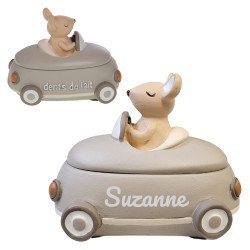 Boîte à dents voiture grise...