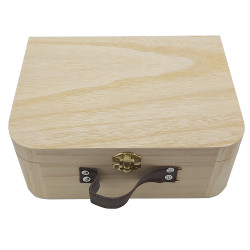 Petite valise urne en bois