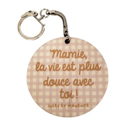 Porte-clés en bois - Mamie,...