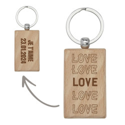 Porte-clés rectangle - Love...