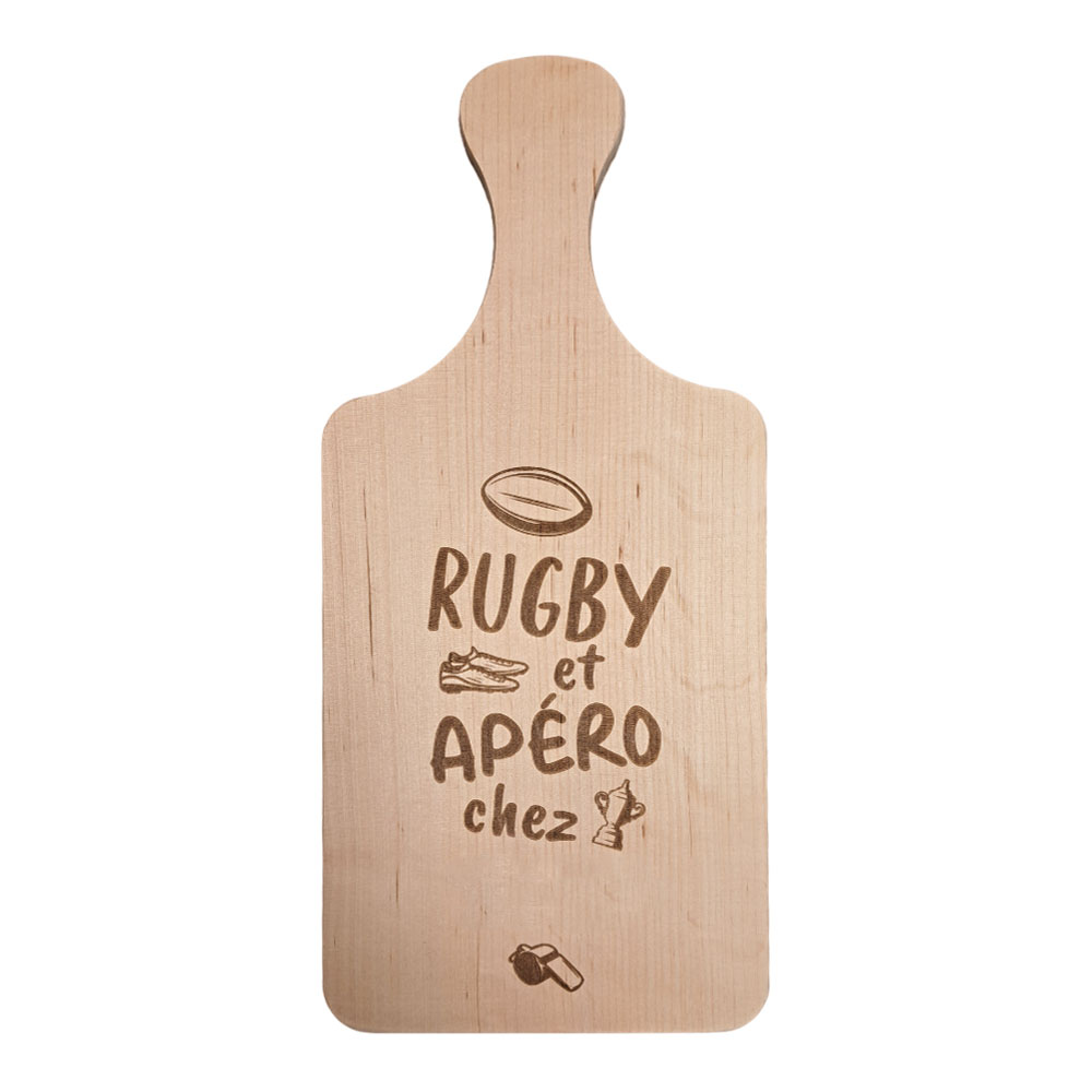 Planche apéro en bois - Rugby et Apéro