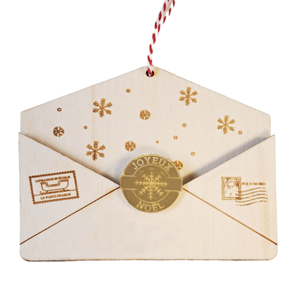 Enveloppe en bois personnalisable format carte postale