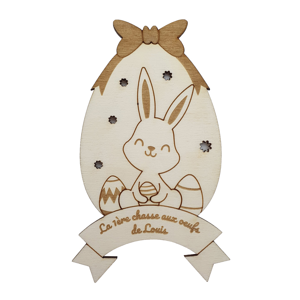 Mini sac personnalisé – Lapin de pâques – L'atelier Gravure